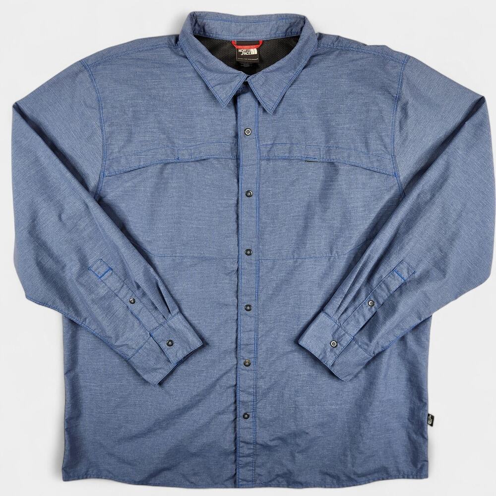 The North Face Lightweight Shirt Men's XL Blue Long Sleeve Fishing Vented Hiking